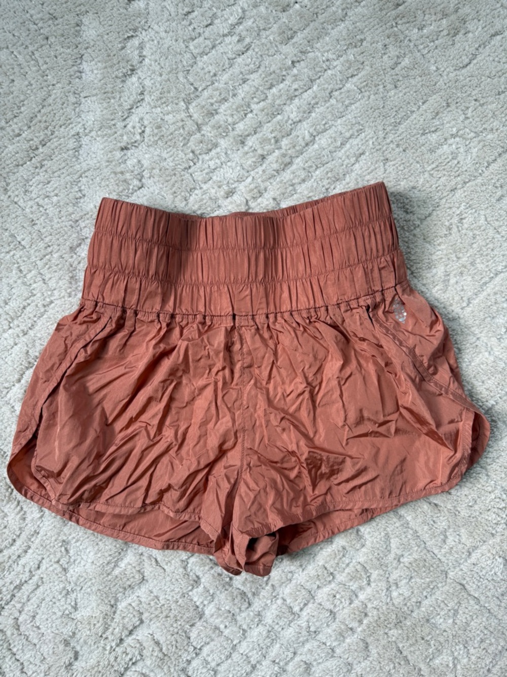 Free People FP Movement The Way Home Terracotta Athletic Shorts, Medium